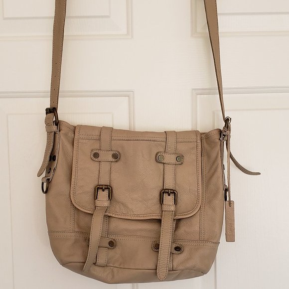 Anthropologie Beige Leather Bag - Picture 1 of 3